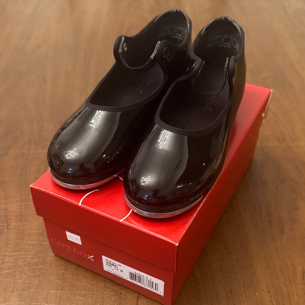 Capezio Shiny Black Tap Dance Shoes